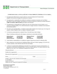 Document preview: Formulario SL-12 Condiciones Para La Instalacion De Un Tomacorriente Temporal En Una Farola - New York City (Spanish)