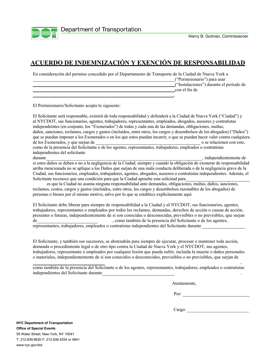 Solicitud a Nycdot Special Events Para La Instalacion, Remocion, Modificacion O Uso Temporal De Alumbrado Publico Y Senales De Transito - New York City (Spanish), Page 4