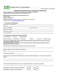 Document preview: Solicitud De Permiso Para El Programa De Pancartas - New York City (Spanish)