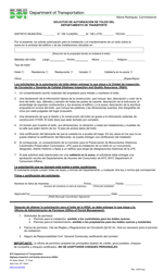 Document preview: Solicitud De Autorizacion De Toldo Del Departamento De Transporte - New York City (Spanish)