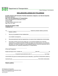 Document preview: Declaracion Jurada De Titularidad - New York City (Spanish)