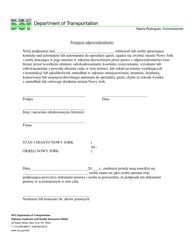 Document preview: Newsrack Indemnification Form - New York City (Polish)