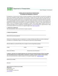 Formulario De Registro De Propietarios De Kioskos De Periodicos Y Revistas - New York City (Spanish)