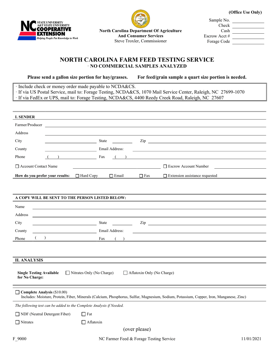 Form F_9000 Fill Out, Sign Online and Download Printable PDF, North