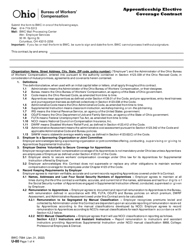 Form U-80 (BWC-7584) Apprenticeship Elective Coverage Contract - Ohio