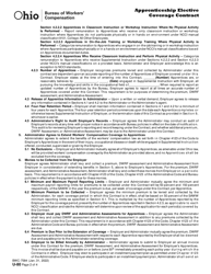 Form U-80 (BWC-7584) Apprenticeship Elective Coverage Contract - Ohio, Page 2