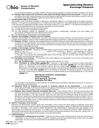 Form U-80 (BWC-7584) Apprenticeship Elective Coverage Contract - Ohio, Page 3