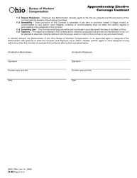 Form U-80 (BWC-7584) Apprenticeship Elective Coverage Contract - Ohio, Page 4