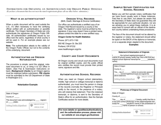 Instructions for Obtaining an Authentication for Oregon Public Officials - Oregon, Page 2