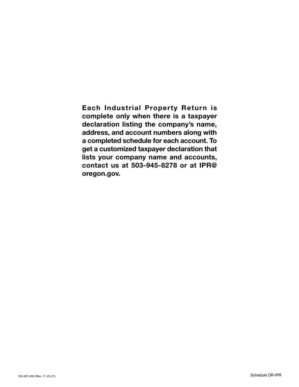 Ipr Return Form.pdf Form 150-301-032 Schedule OR-IPR - 2022 - Fill Out, Sign Online and ...