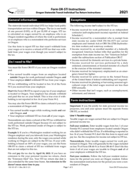 Instructions for Form OR-STI, 150-101-071 Oregon Statewide Transit Individual Tax Return - Oregon