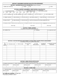 Document preview: AF Form 4324 Aircraft Assignment/Aircrew Qualification Worksheet