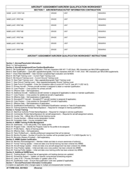 AF Form 4324 Aircraft Assignment/Aircrew Qualification Worksheet, Page 2