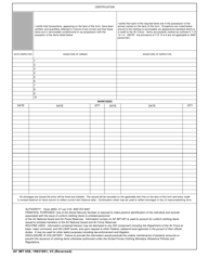 AF IMT Form 658 Personal Clothing Record - Male Airmen (Air Force Reserve and Air National Guard), Page 2
