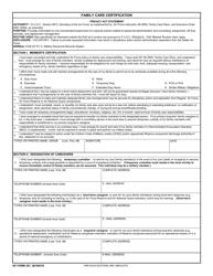 AF Form 357 Family Care Certification