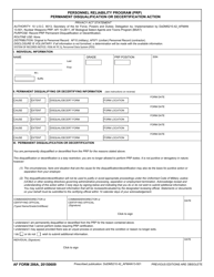 AF Form 286A Personnel Reliability Program (PRP) Permanent Disqualification or Decertification Action, Page 2