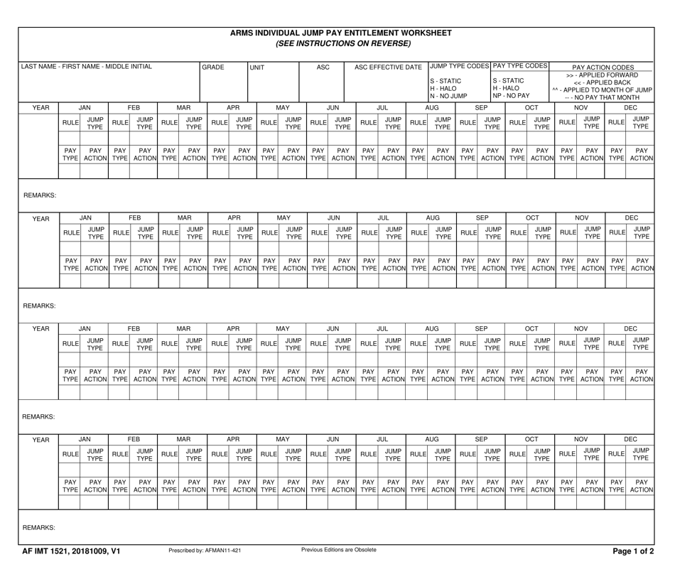 AF IMT Form 1521 - Fill Out, Sign Online and Download Fillable PDF ...