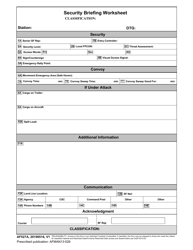 Document preview: AF Form 527A Security Briefing Worksheet