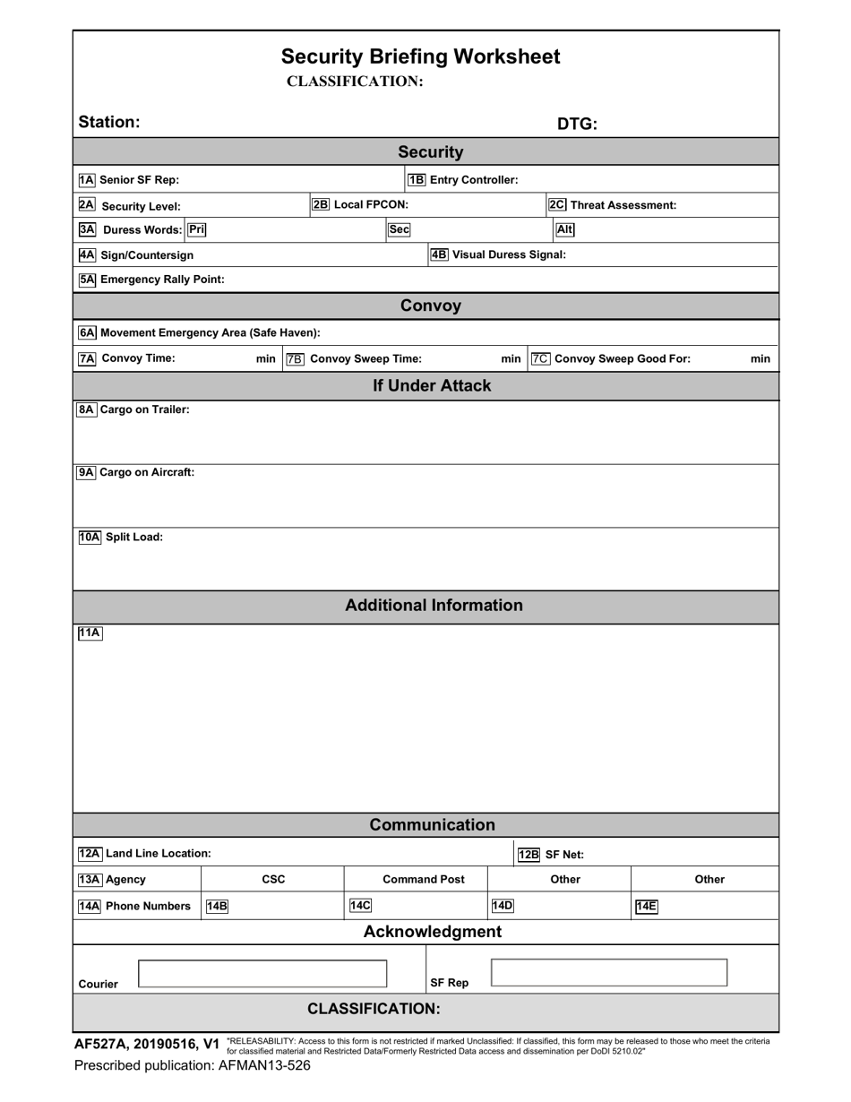 AF Form 527A - Fill Out, Sign Online and Download Fillable PDF ...