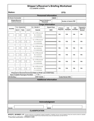 Document preview: AF Form 527C Shipper/Receiver's Briefing Worksheet