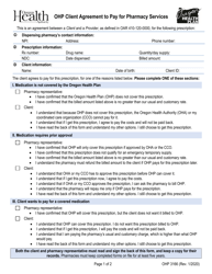 Form OHP3166 Ohp Client Agreement to Pay for Pharmacy Services - Oregon