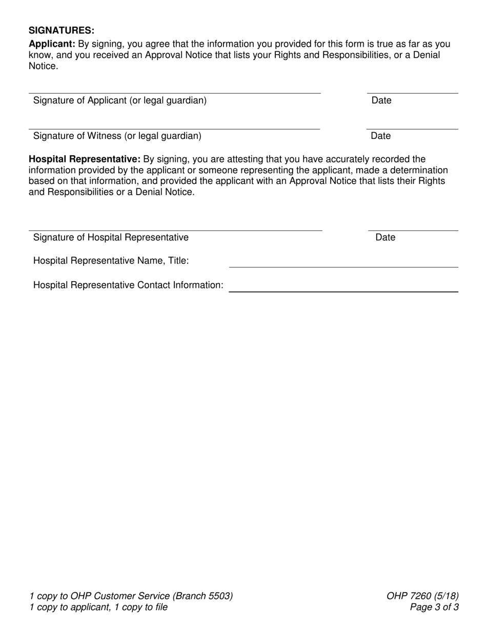 Form OHP7260 - Fill Out, Sign Online and Download Fillable PDF, Oregon ...