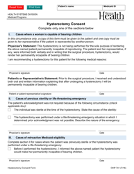 Form OHP741 Hysterectomy Consent - Oregon