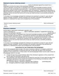 Form OHP742A Consent to Sterilization (Ages 21 and up) - Oregon, Page 2