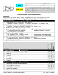 Form OHP729E Physical Residual Function Capacity Report - Oregon