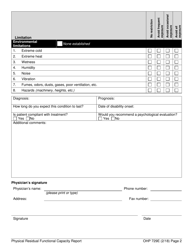 Form OHP729E Physical Residual Function Capacity Report - Oregon, Page 2