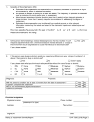 Form OHP729G Rating of Impairment Severity Report - Oregon, Page 2