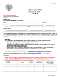Nitrous Oxide Permit Application Form - Oregon, Page 3
