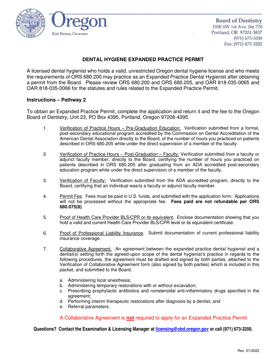 Oregon Application For Dental Hygiene Expanded Practice Permit oregon-application-for-dental-hygiene-expanded-practice-permit