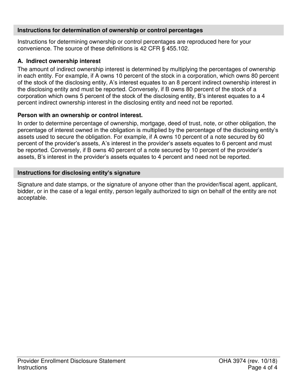 Form OHA3974 Provider Disclosure Statement of Ownership and Control, Business Transactions and Criminal Convictions - Oregon, Page 9
