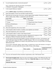 Form OHP3111 Provider Enrollment Attachment - Hospital - Oregon, Page 2