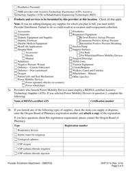 Form OHP3116 Provider Enrollment Attachment - Durable Medical Equipment (Dme) - Oregon, Page 2