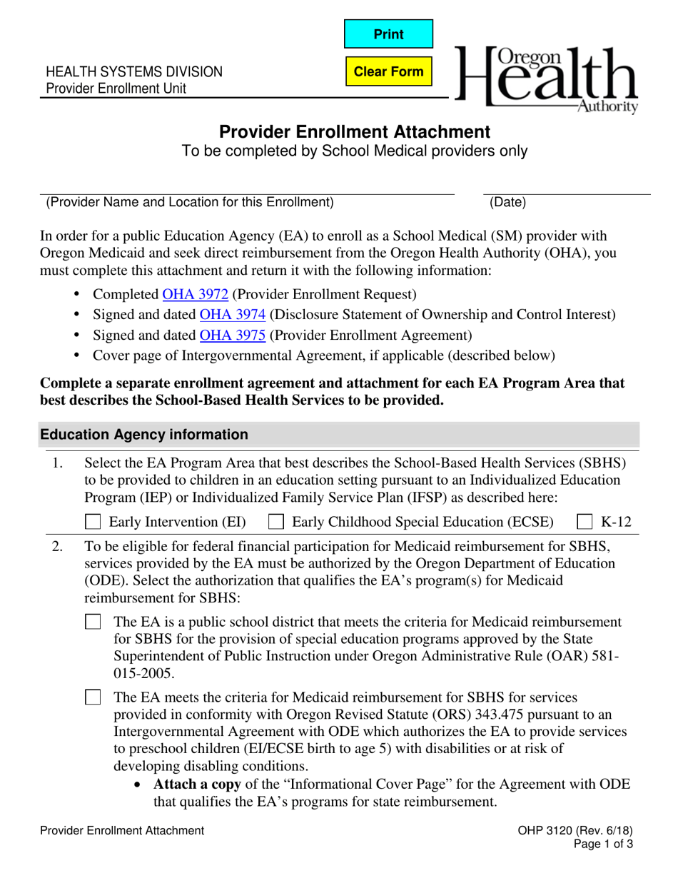 Form OHP3120 Fill Out, Sign Online and Download Fillable PDF, Oregon Templateroller