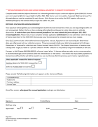 Olcc Covid-19 Deferred Renewal Fees Policy and Licensee Acknowledgment - Oregon, Page 3