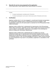Application for Motor Common Carrier or Motor Contract Carrier of Household Goods in Use - Pennsylvania, Page 5