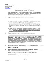 Application for Broker of Persons - Pennsylvania, Page 2