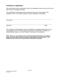 Application for Broker of Household Goods in Use - Pennsylvania, Page 5