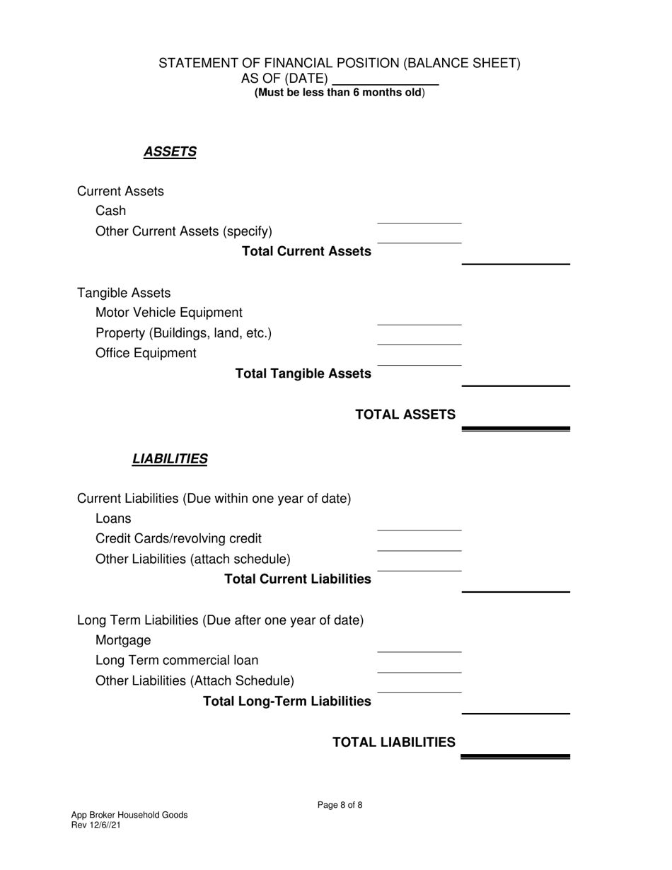 Application for Broker of Household Goods in Use - Pennsylvania, Page 9