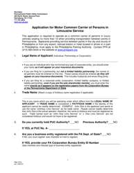 Application for Motor Common Carrier of Persons in Limousine Service - Pennsylvania, Page 3