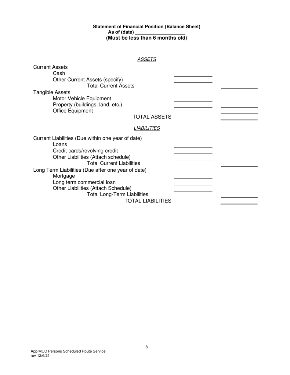Application for Motor Common Carrier of Persons in Scheduled Route Service - Pennsylvania, Page 10