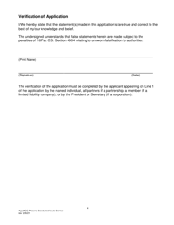 Application for Motor Common Carrier of Persons in Scheduled Route Service - Pennsylvania, Page 6