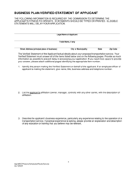Application for Motor Common Carrier of Persons in Scheduled Route Service - Pennsylvania, Page 7