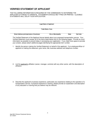 Application for Motor Common Carrier of Persons in Paratransit Service - Pennsylvania, Page 7