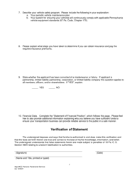 Application for Motor Common Carrier of Persons in Paratransit Service - Pennsylvania, Page 9