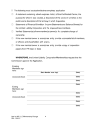 Application for Approval to Change Limited Liability Corporation Membership for Common Carriers of Household Goods or Passengers (Except Gp16+) - Pennsylvania, Page 5