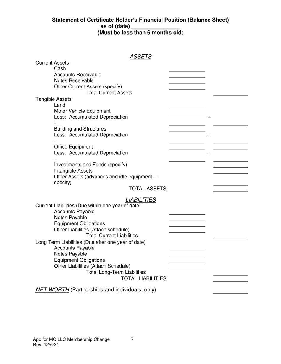 Application for Approval to Change Limited Liability Corporation Membership for Common Carriers of Household Goods or Passengers (Except Gp16+) - Pennsylvania, Page 8